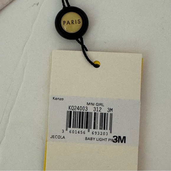 NWT KENZO Baby Girl Tiger Logo Leggings Light Pink Organic Cotton Size 3M - Picture 5 of 13